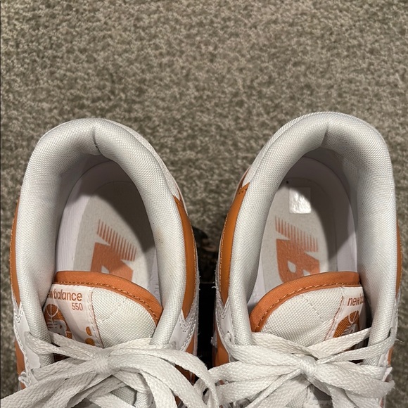 New Balance 550 White and Orange Sneakers - Picture 4 of 4